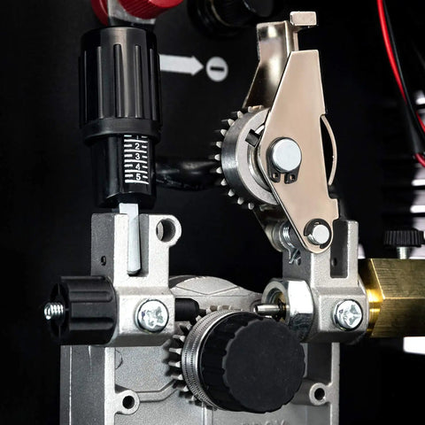 Close-up of gear mechanism in All In One 160 Amp MIG TIG Stick Flux Core Arc Welder With Spool Gun DC Inverter Aluminum Ready