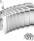 80 Piece Set Stainless Steel Slotted Shims Kit 2 by 2 Inch With Eight Thicknesses From 0.001 To 0.075 Inch, 10 Pieces Each