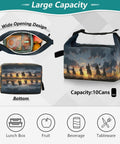 Cowboy Rides A Horse Across The Desert Insulated Lunch Bag showing wide opening and large capacity for work and travel