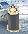 Flo Torq II Hub Kit Replacement OEM Upgrade For Mercruiser Alpha One Bravo One Mercury Mariner Outboard Drives 60 300 HP 15 Spline Propeller Installation Parts Fits Quicksilver And Other Aftermarket Props, showing labeled components including propeller nut, gasket, rear connector, drive sleeve, and front thrust washer.