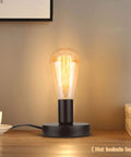 Industrial Table Lamp Base Only No Shade Included With E26 E27 Socket Metal Edison Style Stand 5.8Ft Cord With Switch Black Finish UL Listed Desk Lamp Base For DIY Lighting And Exposed Bulb Displays
