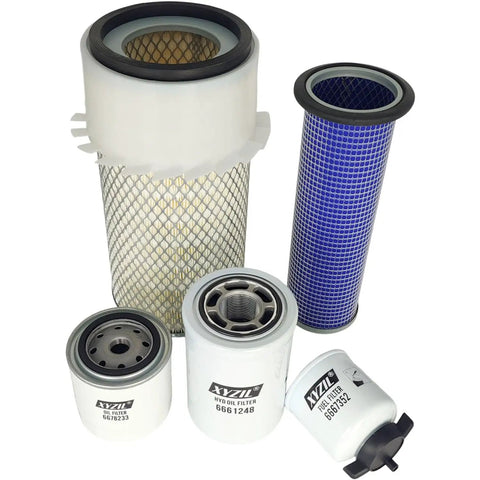 Pro Grade Service Filter Kit for Bobcat Skid Steer and Track Loader Models A300 S250 S300 S330 T250 T300 T320 With Separator Hydraulic Engine Oil Air Fuel Filter Replacement showing filters for maintenance.
