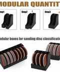 8 Pack Sandpaper Storage Organizer Boxes For 5 Inch Sanding Discs, tool storage set with grit labels, modular rack design