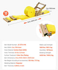 Heavy Duty 2 Inch By 15 Foot E Track Ratchet Straps Kit With 4400 Lbs Break Strength Polyester Webbing in yellow