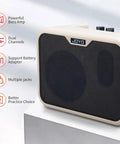 Dope Portable 10W Bass Amp Combo With Dual Channel Mini Bass Amplifier For Indoor Practice in white with controls visible