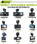 Image showing various dash cameras compatible with the Compact Suction Cup Dash Cam Mount With Four 360 Degree Joints, 5th Gen S504.