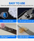 Clear Epoxy Glue For Plastic Metal Ceramics Wood And More 30 Minute Fast Setting Bond application steps guide