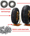 Heavy Duty Industrial Swivel Casters Set Of Four Steel Core Rubber Wheels For Cart Trolley 300 Pound Capacity, includes steel ball bearings.