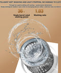 Compact 2-In-1 Mini Washer And Dryer, 3.5 Liter Wall Mounted Laundry System With Digital Touch Screen, showing water swirling in washing drum.