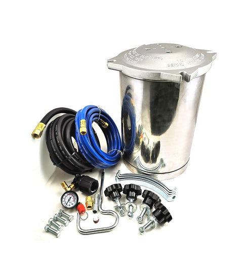 Stainless Steel 2.5 Gallon Pro Grade Pressure Paint Tank Spray Pot With Clamp On Lid And Air Powered Mixing Agitator