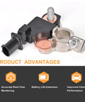 Battery Current Sensor With Temperature And Voltage Readout For Dodge Journey Charger Chrysler 200 300 Jeep Wrangler Cherokee Ram 1500 2500 3500 Replaces 4692269AG Plug And Play Easy Swap on battery terminal