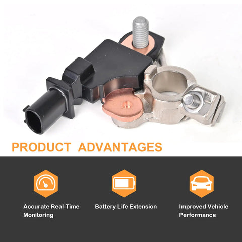 Battery Current Sensor With Temperature And Voltage Readout For Dodge Journey Charger Chrysler 200 300 Jeep Wrangler Cherokee Ram 1500 2500 3500 Replaces 4692269AG Plug And Play Easy Swap on battery terminal