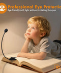 Child reading under 2 Pack Rechargeable Clip On Book Light With 10 LEDs, Eye Friendly Illumination For Reading In Bed, 3 Color Temperatures.
