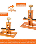 Two models of the Three In One Cabinet Door Mounting Jig With Base For Frameless And Framed Cabinets showing standard and extended versions.