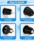 Installation steps for Matte Black Shower Knob Set For Verve Tub And Shower Handles 2 Piece Replacement Must Have 12 Tooth 9.5mm