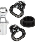 Heavy Duty Trailer Gooseneck Ball With Integrated Safety Chain Kit For Dodge Ram 2500 And 3500 Puck System Towing Setup components laid out clearly.