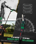 2 In 1 Electric Pole Saw For Tree Trimming Cordless Polesaw And 8 Inch Mini Chainsaw With Extension Pole in action outdoors