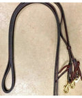 Five Eighth Inch Split Reins With Brass Hardware Oiled Hand Finished Edges For Rider Comfort Detachable Water Tie Snap At Bit End