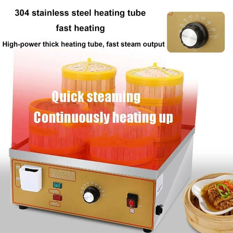 Heavy Duty Commercial Electric Steamer With Independent Water Supply And Dry Burn Alarm Precise 30 To 110 C Temperature Control High Capacity Bun Steamer With Controls
