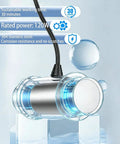 Portable Ultrasonic Cleaner With 40KHz Frequency And 5 Minute Timer on icy surface, showcasing stainless steel with bubbles.