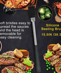 Silicone basting brush from Golf Club Style BBQ Tool Set 7 Piece With Rubber Handles Stainless Steel Grilling Utensils Kit