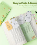 Cat Sticky Notes Set With Paw Tabs And Page Markers, 300 Sheets Of Cute Animal Divider Tabs in book, showcasing designs and packaging.
