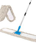 Straight Up Heavy Duty Commercial Dust Mop With Extra Long Handle And Premium Absorbent Cotton Pad for cleaning floors.