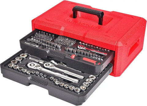 256 Piece Mechanics Tool Set With 72 Tooth Low Profile Ratchet And 2 Drawer Tool Box Pro Grade All In One Kit For Auto Home And Shop Projects