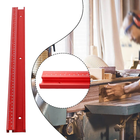 Red Aluminum Alloy 45 Degree T Track Miter Slot Fixture For Router Table And Table Saw Jig Guide with woodworking setup