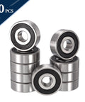 HiPicco 1614-2RS deep groove ball bearings, bore 3/8 in, OD 1-1/8 in, width 3/8 in, chrome steel, double rubber sealed, 10 pcs