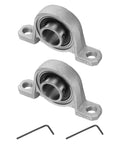 2 Pack 20mm Bore Pillow Block Bearings with Zinc Alloy Flange Mounted Housing, High Precision ABEC 3 P6 Rated, Rust Resistant