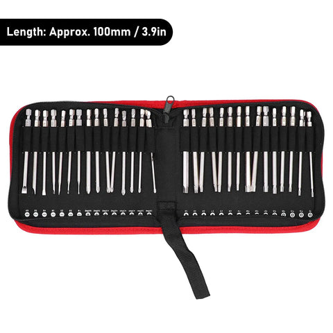 Heavy Duty 30 Piece Screwdriver Bit Set With S2 Steel Magnetic Tech For Electric Drill And Rechargeable Drivers Featuring Star Cross Slot Bits In Storage Box, 100mm case