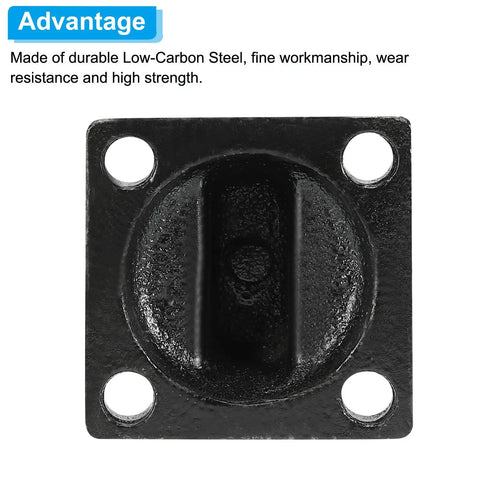Beefy Durable Pneumatic Cylinder Foot Flange Mounting Bracket 45x45x46mm Rear Mount With Pivot Clevis 33mm Hole Spacing 12mm Large Hole 7mm Small Holes Low Carbon Steel Wear Resistant Black, top view