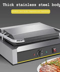 Heavy Duty 2200W Commercial Sandwich Maker And Electric Grilled Toaster with stainless steel body for grilling meats.