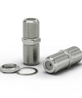 Hassle Free Dead Simple Coaxial Cable Connector Kit With Nuts And Washers Rock Solid F81 Barrel Couplers, silver metal connectors set.