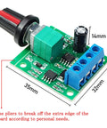 PWM Low Voltage Motor Speed Controller Kit Pack Of 3, DC 1.8V To 15V Adjustable Driver with speed knob, dimensions 35mm by 32mm