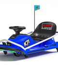 Blue 24V Electric Drift Go Kart For Kids Ages 6 To 12, 300W Brushless Motor Delivers Quick Acceleration Up To 12 MPH
