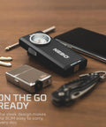 Slim Pocket Flashlight With 500 Lumens Rechargeable EDC Light Magnetic Base Dimmable Brightness Durable Water Resistant Build USB Charging Cable Included Black