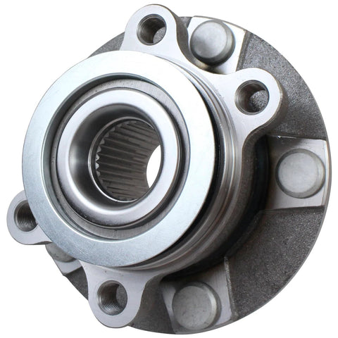 Front view of Pair Front Wheel Hub And Bearing Assembly 513298 fits 2008 2013 Nissan Rogue, 2014 2015 Rogue Select, and 2008 2012 Sentra 2.5L 4 cylinder