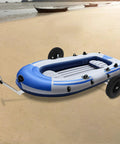 Boat Trailer Dolly Aluminum Alloy For Small Boats Heavy Duty 88 Lb Capacity Trolley shown on a sandy beach with inflatable boat