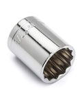 One Half Inch Drive 12 Point Standard SAE Socket Seven Eighths Inch Nickel Chrome Plated Chrome Vanadium Steel With Heat Treated Strength Mirror Polish Finish Corrosion Resistant Off Corner Loading For Easy Grip And Clean
