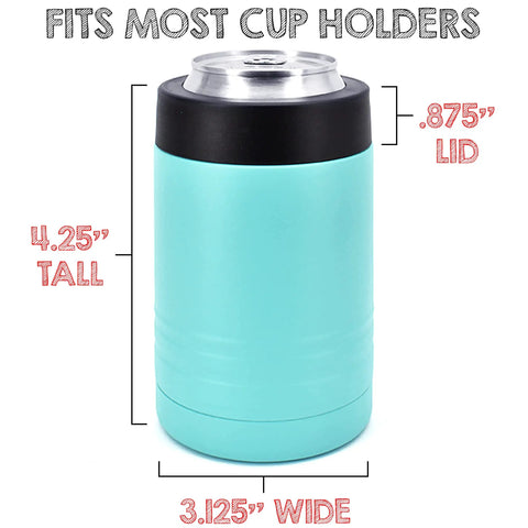 Double Wall Vacuum Insulated 12 Oz Can Cooler Keeps Your Drinks Dank And Icy Cold Food Grade Stainless Steel Tumbler with dimensions.