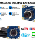 Front view of USB Camera Module With Autofocus 2MP 1080p FHD Industrial Grade Webcam 100fps High Frame Rate, shown with USB cable