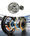 36T Steel Planetary Gear for Electric Bike Motor Upgrade and Replacement, heavy-duty gear set displayed beside an e-bike motor