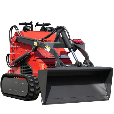 Compact Stand-On Skid Steer Loader With 23 HP Gas Engine, 800 Kg Lift Capacity, Bucket Attachment for digging and landscaping