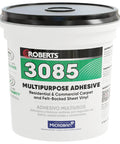 Roberts 3085 multipurpose floor adhesive for carpet, felt back vinyl, and underlayment, 1 Gal bucket fast setting SBR latex.