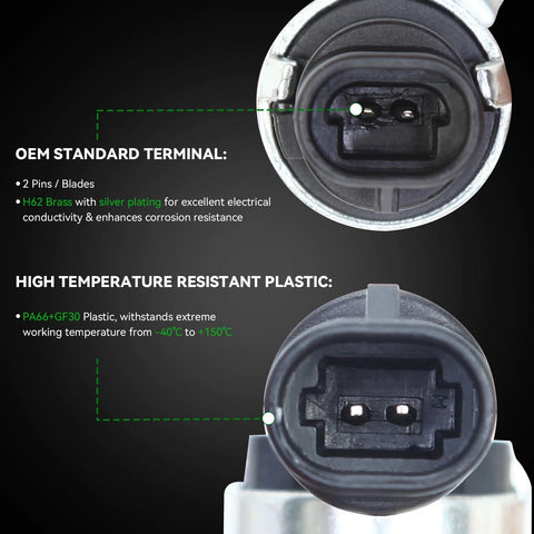 Close-up view of VVT Control Solenoid Assembly For Hyundai Elantra Elantra GT Kona Sonata Tucson Veloster showing connectors.