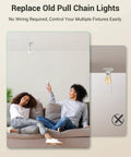 Two women control Wireless Remote Light Socket Kit With Three E26 E27 Sockets No Wiring Needed Pull Chain Lamp Adapter