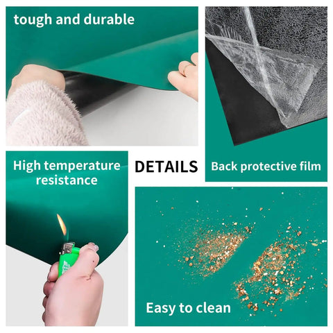 Pro Grade Rubber ESD Soldering Mat Roll 23.7 Inch By 118 Inch Anti Static Grounding Desk Mat details, toughness, heat resistance, cleanable