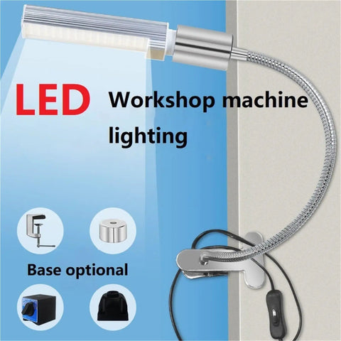 LED Machine Tool Working Light For CNC And Industrial Equipment mounted on wall with flexible neck and magnetic base options, 10/20W